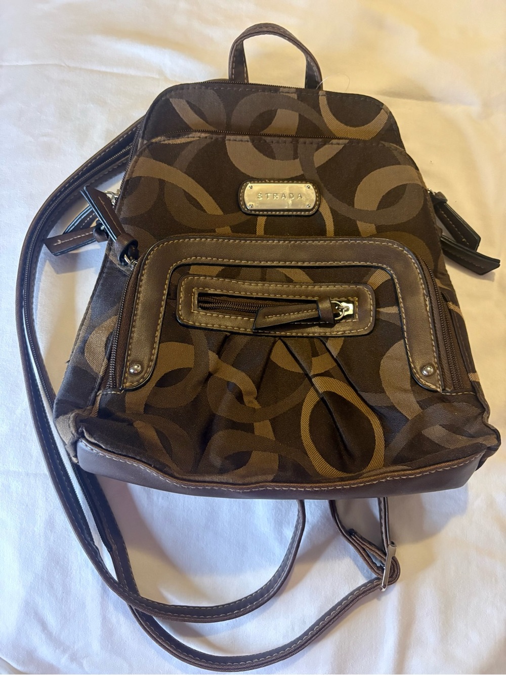Strada Brown Patterned Women’s Mini Backpack